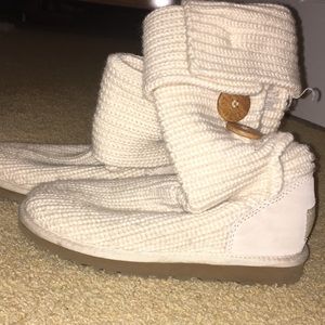 Cream Knit UGG boots